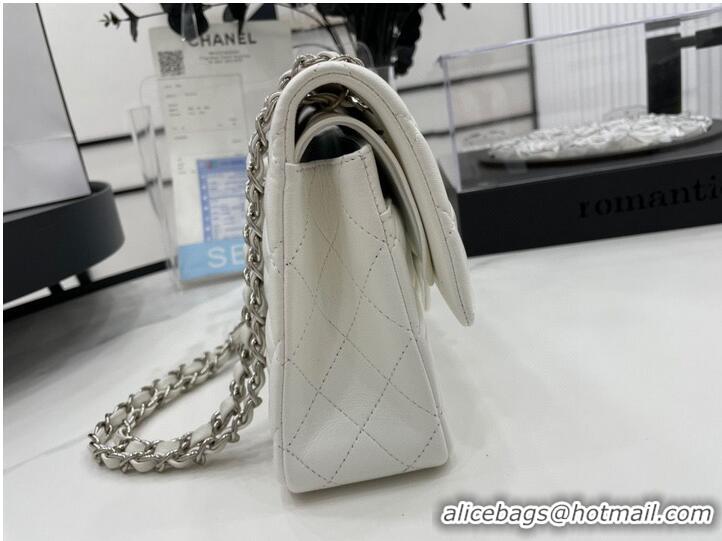 Traditional Specials Chanel 2.55 Series Flap Bag Original Sheepskin Leather A1112 White Silver-Tone