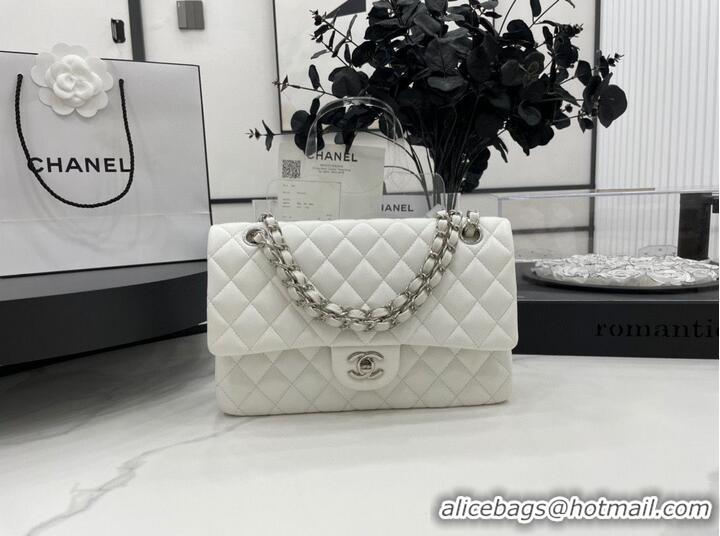 Traditional Specials Chanel 2.55 Series Flap Bag Original Sheepskin Leather A1112 White Silver-Tone