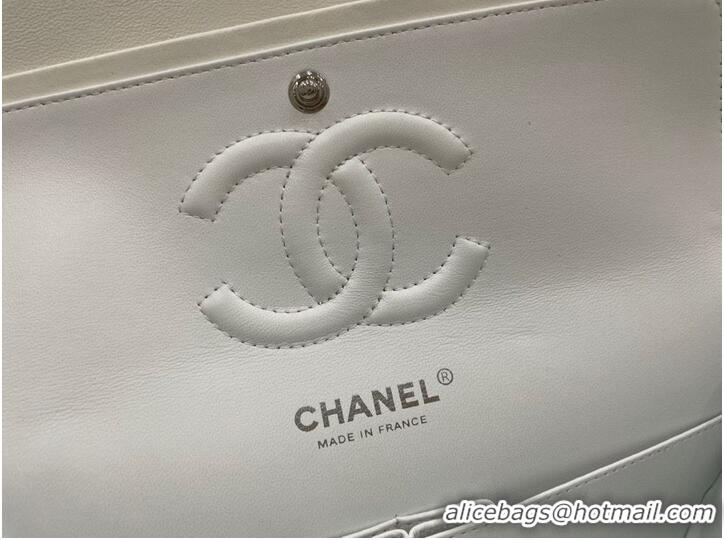 Traditional Specials Chanel 2.55 Series Flap Bag Original Sheepskin Leather A1112 White Silver-Tone