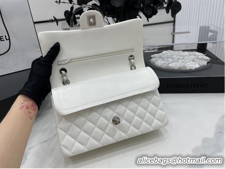 Traditional Specials Chanel 2.55 Series Flap Bag Original Sheepskin Leather A1112 White Silver-Tone