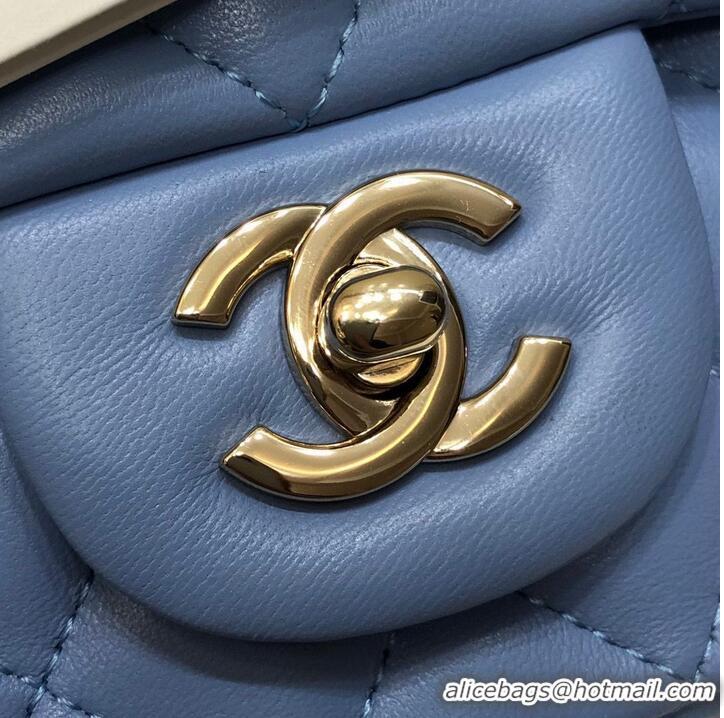 Super Quality Chanel Classic mini Flap Original Sheepskin Leather Bag 1116 Blue