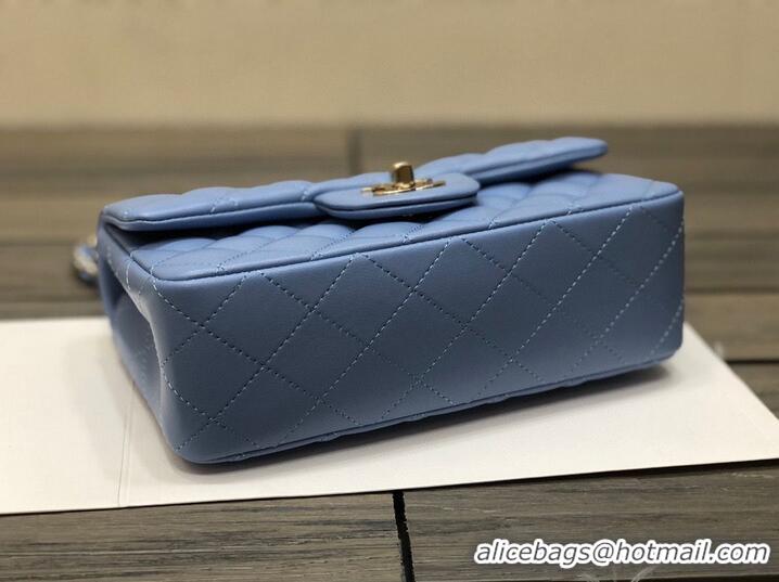 Super Quality Chanel Classic mini Flap Original Sheepskin Leather Bag 1116 Blue