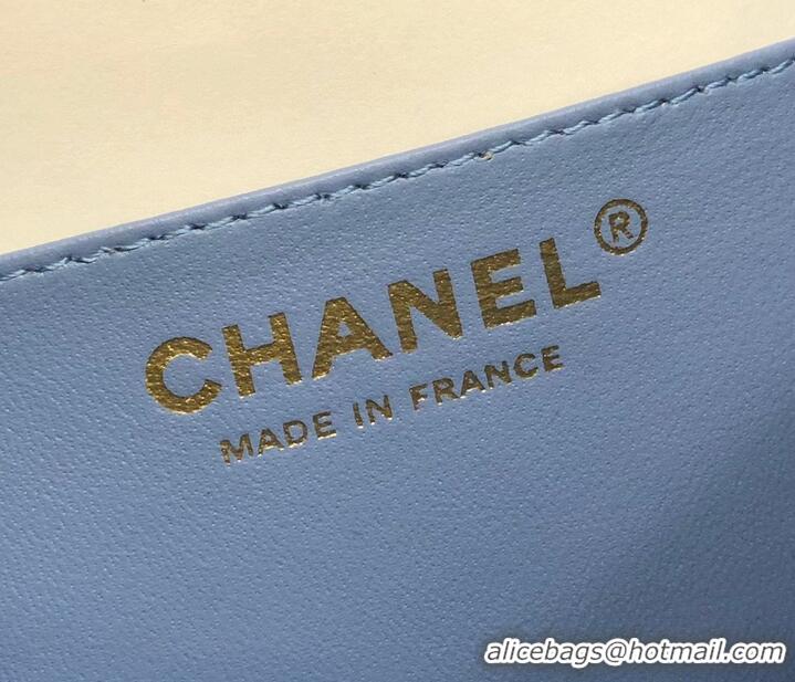 Super Quality Chanel Classic mini Flap Original Sheepskin Leather Bag 1116 Blue