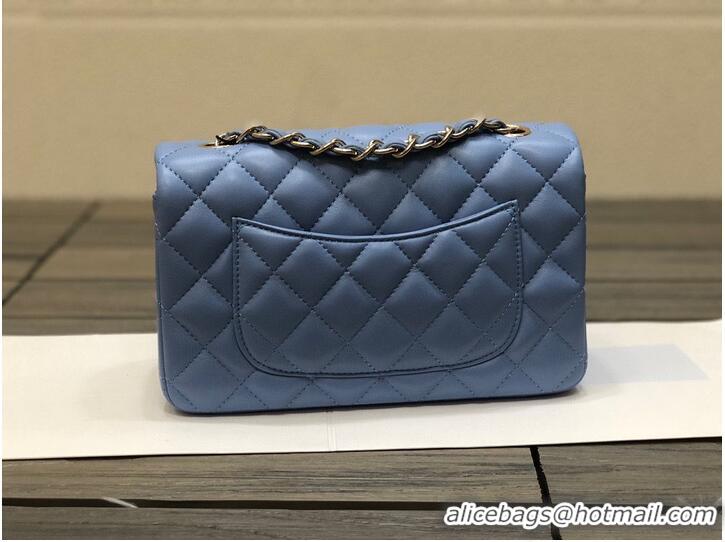 Super Quality Chanel Classic mini Flap Original Sheepskin Leather Bag 1116 Blue