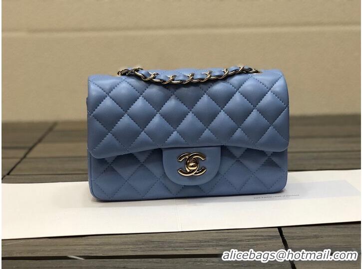 Super Quality Chanel Classic mini Flap Original Sheepskin Leather Bag 1116 Blue