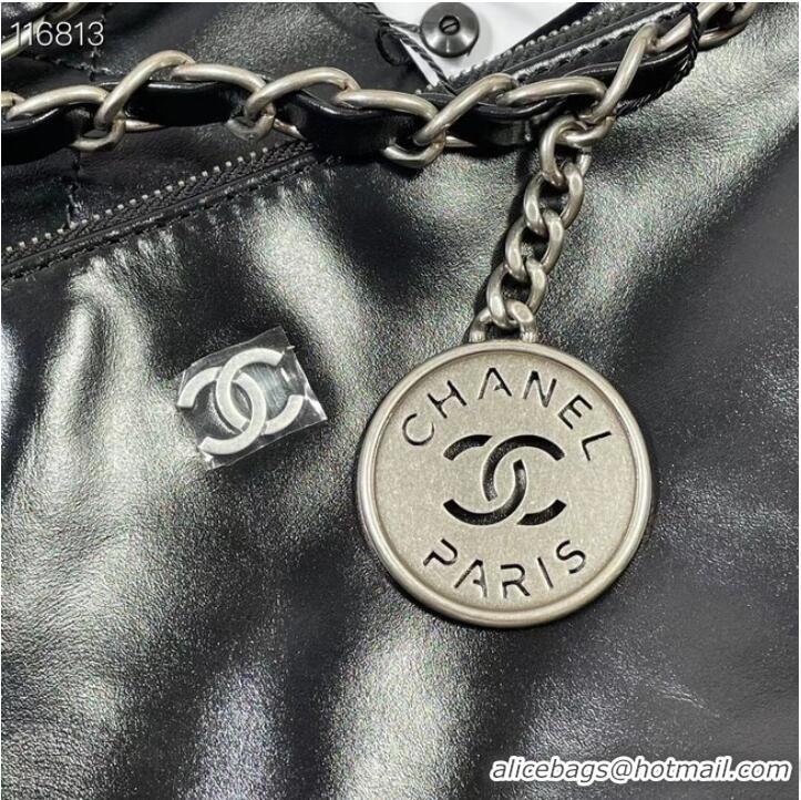 Affordable Price CHANEL 22 HANDBAG Shiny Calfskin & silver-Tone Metal AS3262 black