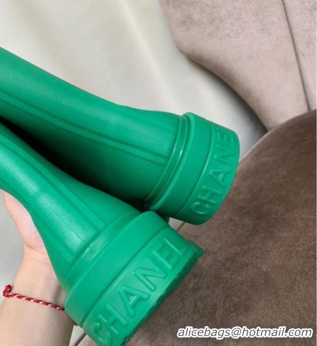 Duplicate Chanel Rubber Rain Boots Green 070167