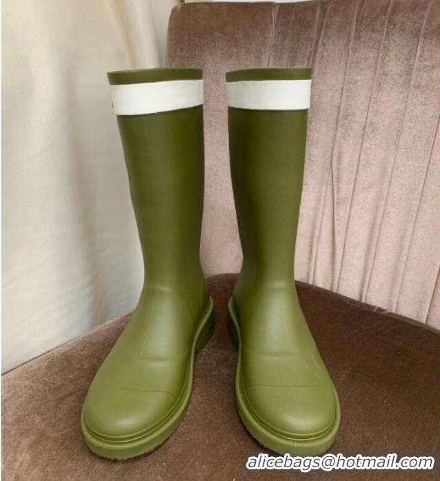 Grade Quality Top Grade Chanel Rubber Rain Boots Green 070168