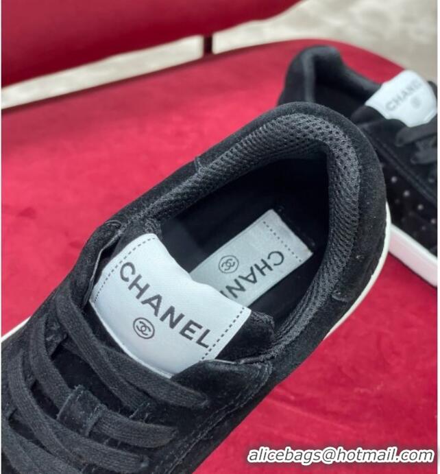 Classic Hot Chanel Suede Sneakers G38811 Black