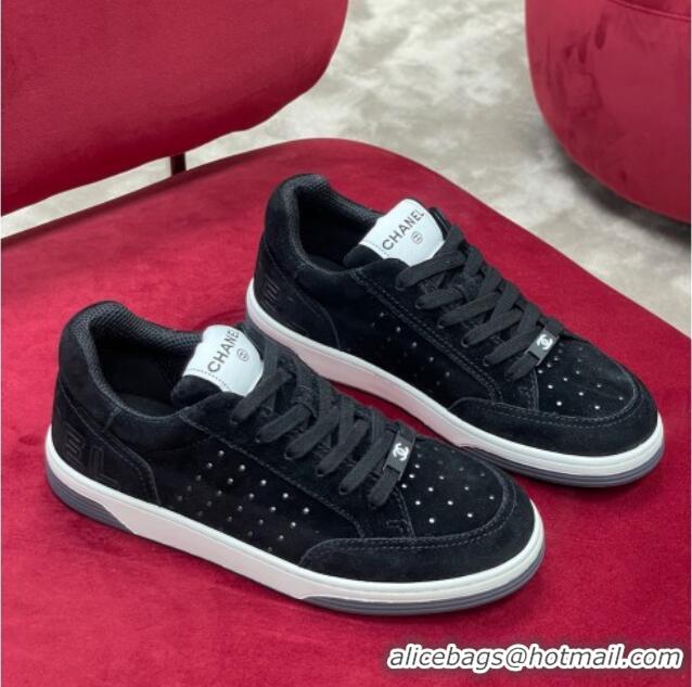 Classic Hot Chanel Suede Sneakers G38811 Black