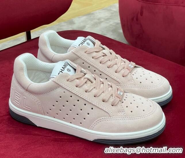 Good Product Chanel Suede Sneakers G38811 Light Pink