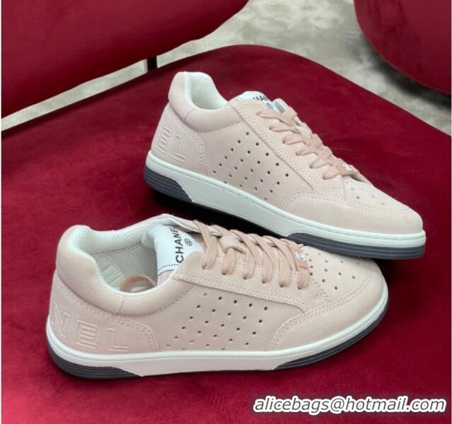 Good Product Chanel Suede Sneakers G38811 Light Pink