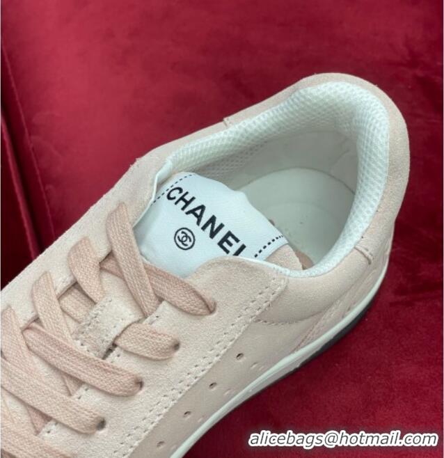 Good Product Chanel Suede Sneakers G38811 Light Pink