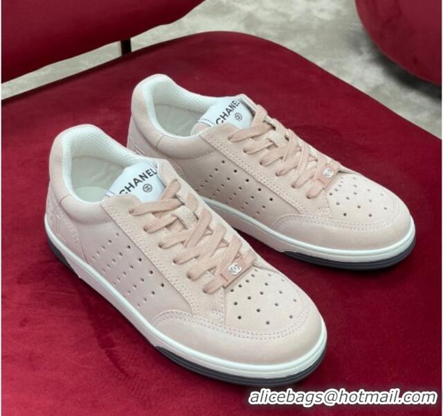 Good Product Chanel Suede Sneakers G38811 Light Pink