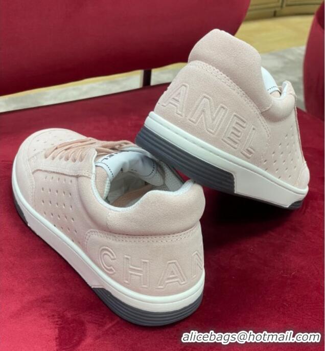 Good Product Chanel Suede Sneakers G38811 Light Pink