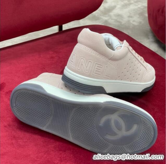 Good Product Chanel Suede Sneakers G38811 Light Pink