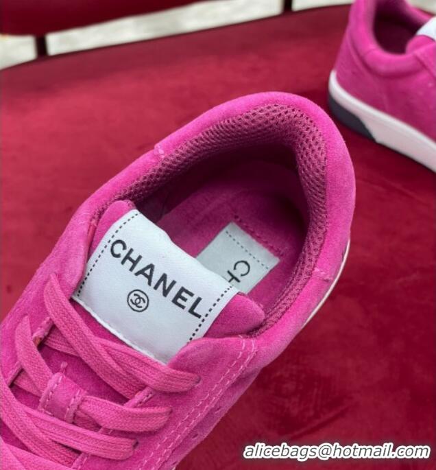 Hot Style Chanel Suede Sneakers G38811 Fuchsia Pink