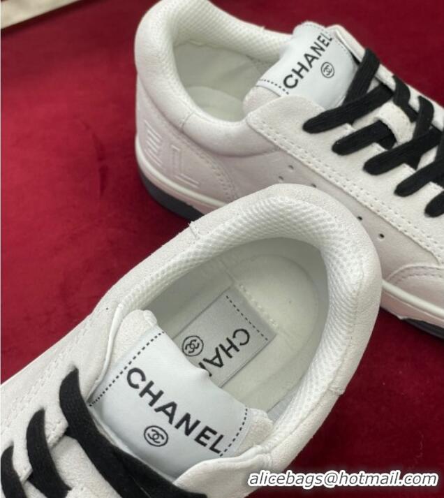 Unique Discount Chanel Suede Sneakers G38811 White