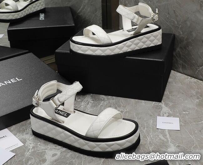 Hot Style Chanel Lambskin Sandals G39143 White