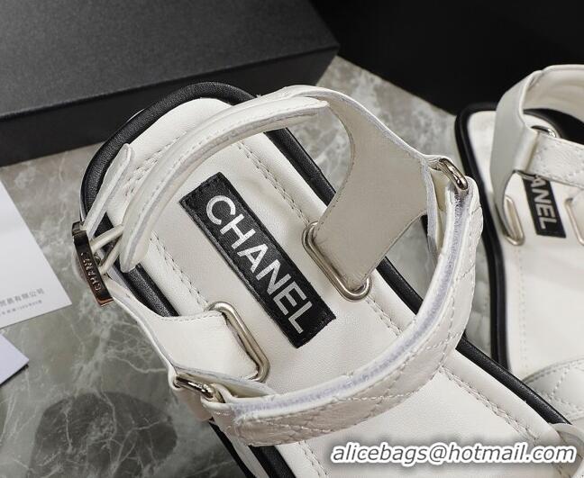 Hot Style Chanel Lambskin Sandals G39143 White