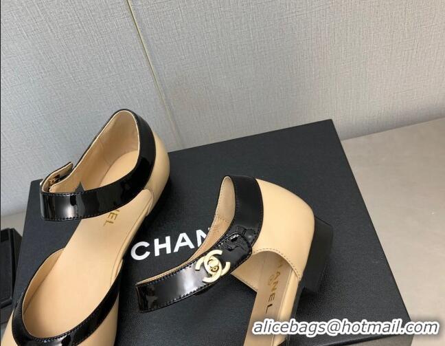 Stylish Chanel Lambskin Flat Shoes Beige 0704100