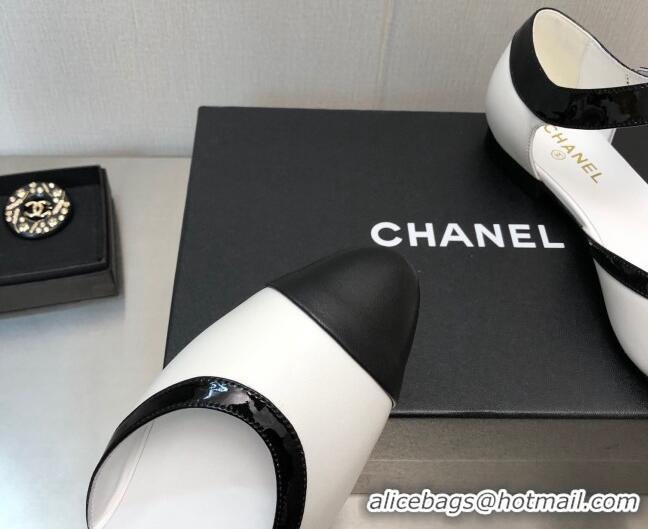 Sumptuous Chanel Lambskin Flat Shoes White 0704102