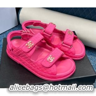 Purchase Chanel Knitwear Strap Flat Sandals G35927 Fuchsia Pink 0706141