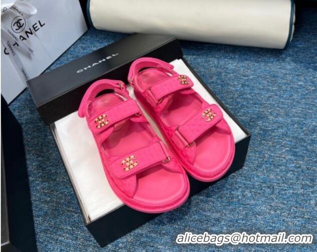 Purchase Chanel Knitwear Strap Flat Sandals G35927 Fuchsia Pink 0706141