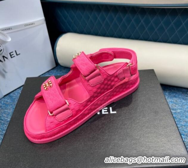 Purchase Chanel Knitwear Strap Flat Sandals G35927 Fuchsia Pink 0706141