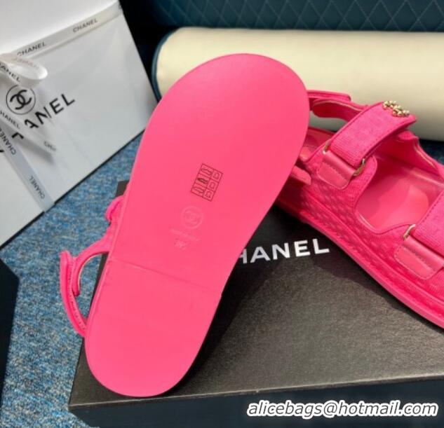 Purchase Chanel Knitwear Strap Flat Sandals G35927 Fuchsia Pink 0706141