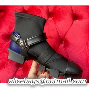 Purchase Chanel Leather Strap Wrap Ankle Boots Black 071811