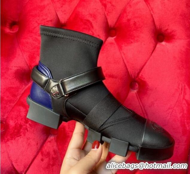 Purchase Chanel Leather Strap Wrap Ankle Boots Black 071811