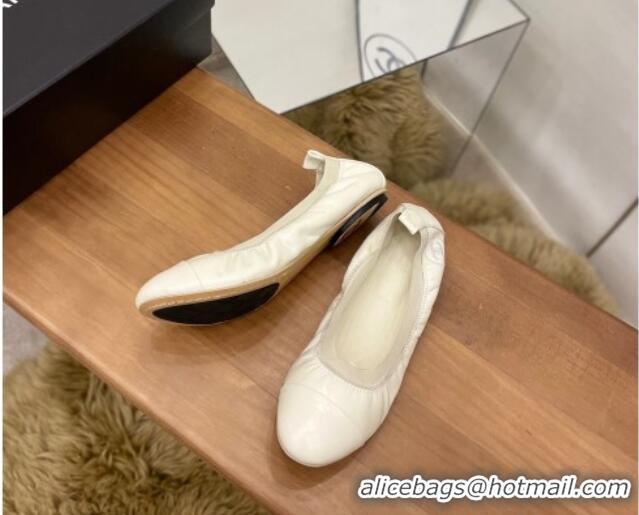 Best Product Chanel Leather Ballerinas Light Beige 071817