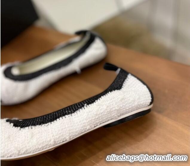 Cheap Price Chanel Tweed Ballerinas White/Black 071819