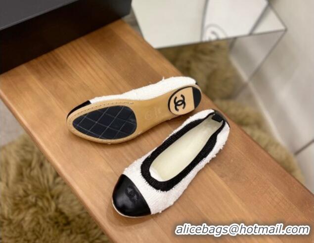 Cheap Price Chanel Tweed Ballerinas White/Black 071819