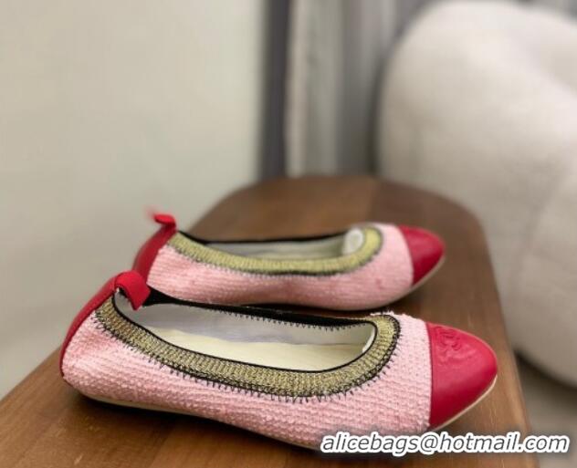 Best Chanel Tweed Ballerinas Pink/Red 071820