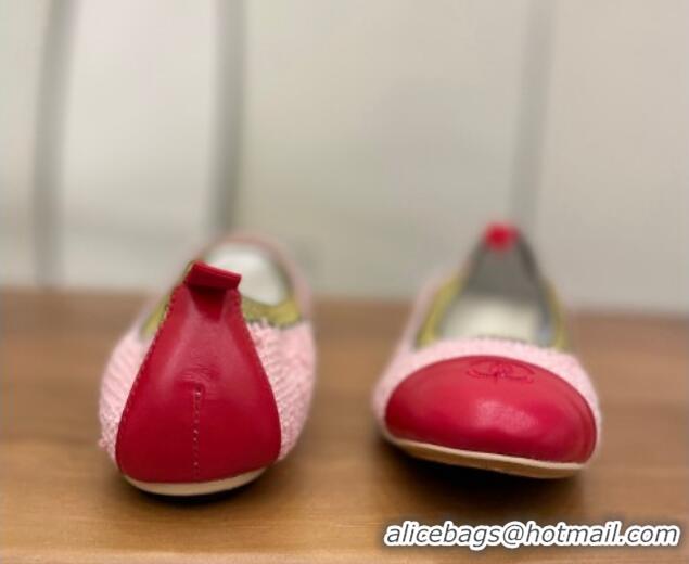 Best Chanel Tweed Ballerinas Pink/Red 071820