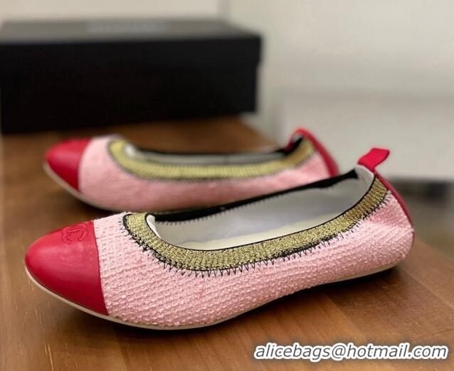 Best Chanel Tweed Ballerinas Pink/Red 071820