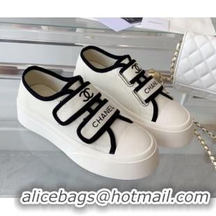 1:1 aaaaa Chanel Canvas Sneakers White 071822