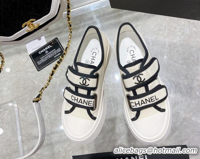 1:1 aaaaa Chanel Canvas Sneakers White 071822