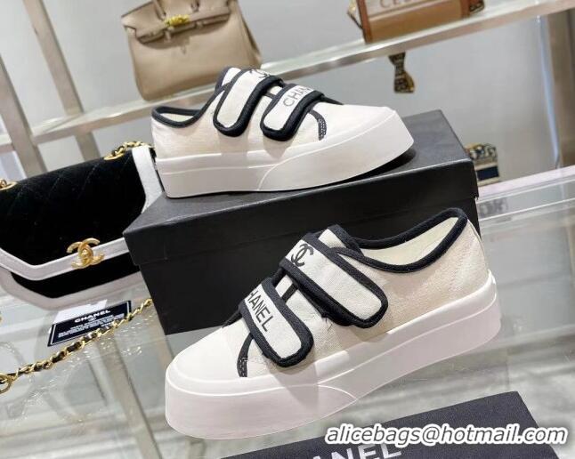 1:1 aaaaa Chanel Canvas Sneakers White 071822