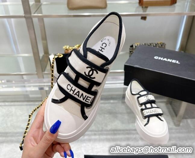 1:1 aaaaa Chanel Canvas Sneakers White 071822