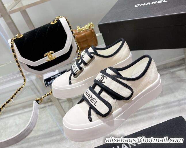 1:1 aaaaa Chanel Canvas Sneakers White 071822