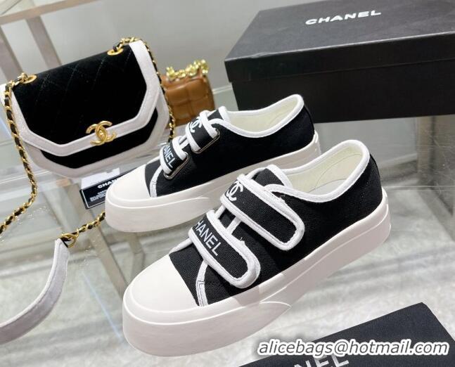 Sumptuous Chanel Canvas Sneakers Black 071824