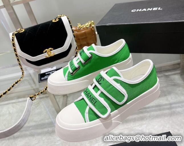 Charming Chanel Canvas Sneakers Green 071825