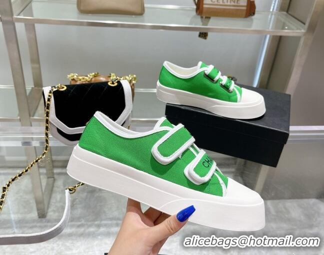 Charming Chanel Canvas Sneakers Green 071825