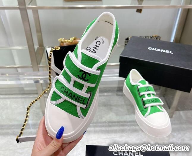 Charming Chanel Canvas Sneakers Green 071825