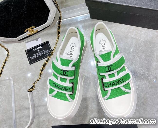 Charming Chanel Canvas Sneakers Green 071825