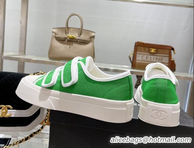 Charming Chanel Canvas Sneakers Green 071825