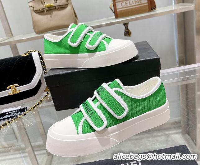 Charming Chanel Canvas Sneakers Green 071825